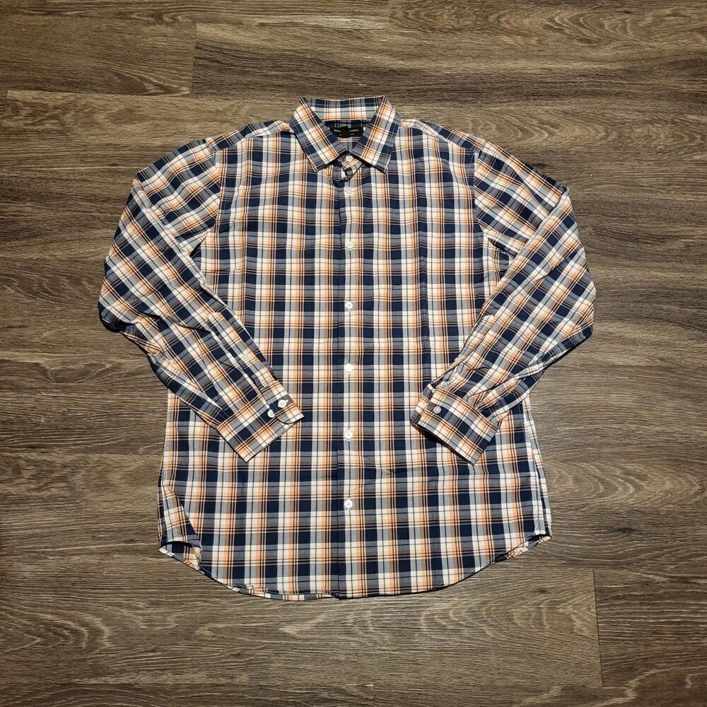 Banana Republic Mens Tailored Stretch Fit Long Sleeve Button Up Shirt Size Large